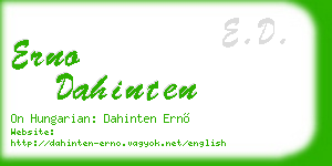 erno dahinten business card